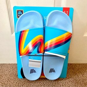 Aldi 2023 Gear Capsule Collection Men Size 11 Slides Light Blue NWT